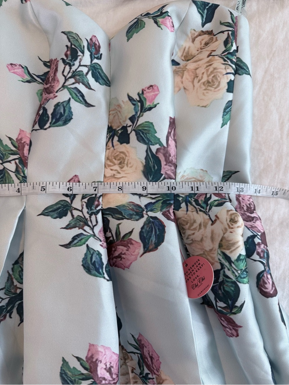 Chi Chi London Floral Bandeau Midi Dress UK 10 US 6 Strapless Fit & Flare Tahani - Picture 9 of 10
